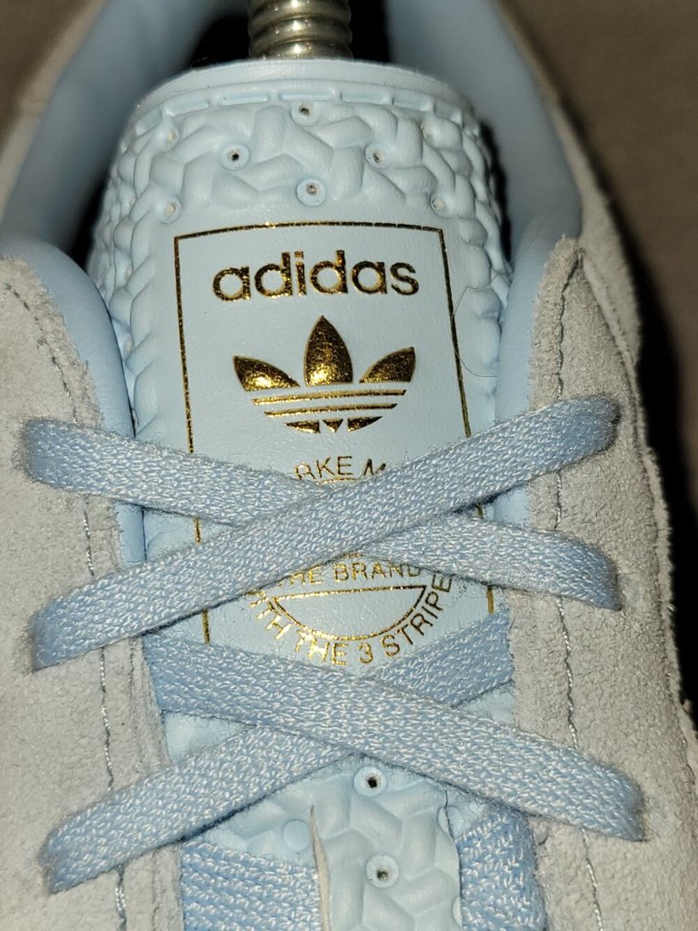 Adidas Gazelle Women's Size 7 Sky Blue White Tan Gum Sneakers JI2717 (#2471) - Picture 9 of 16
